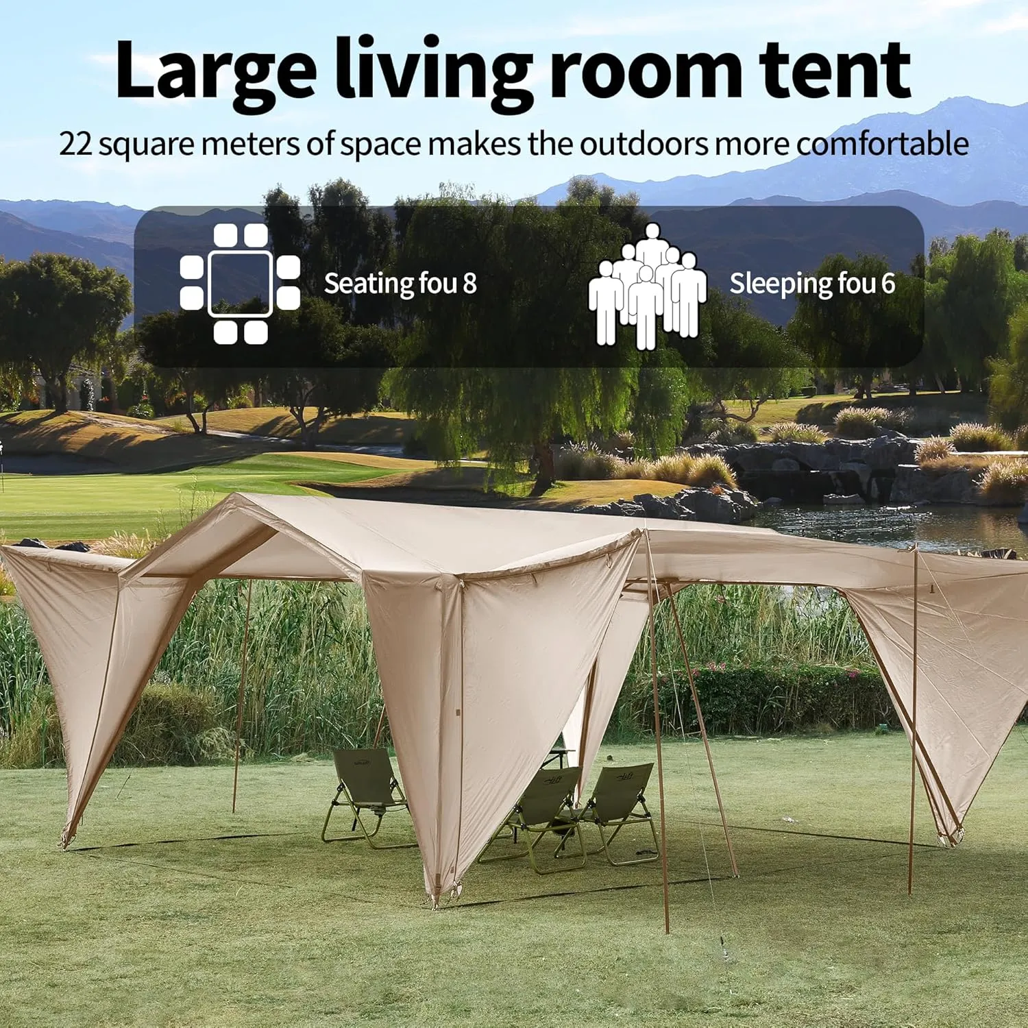Tents 4/6/8/12 Person, Easy Setup Waterproof Camping Tent with Rainfly, Portable Double Layer Large Family Tent for Camping Backyard Outdoor &Hiking