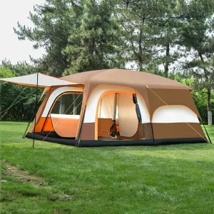 Tents Camping Tent Instant Tent 4-6 Person, Family Cabin Tents, 2 Rooms, Portable Instant Tents with Removable Rainfly, Automatic Tent for Camping Hiking Mountaineering ( Color : Brown , Size : 430*30