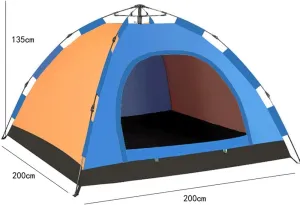 Tents for Camping 3 Person Automatic & Instant Setup Pop Up Tent for Hiking and Camping with Carry Bag Camping Tent Waterproof Camping Hiking Travel Beach Tents for Family Groups (Color : Oran