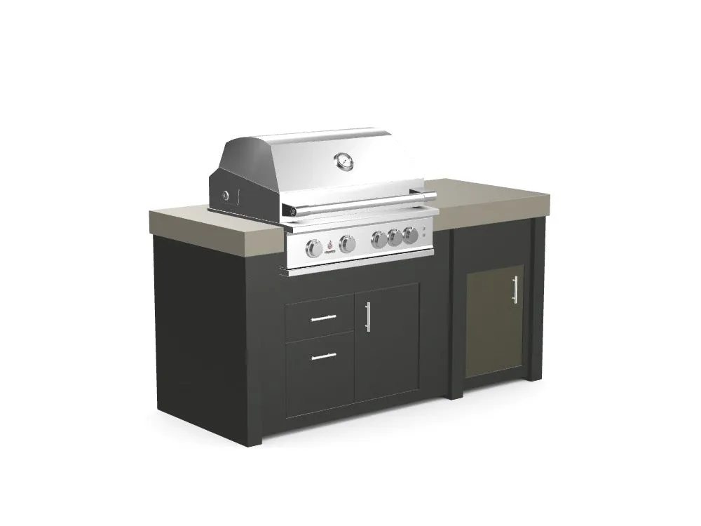 The Morris - 71" Outdoor Kitchen Island - Custom Design Ref: FOLH0K