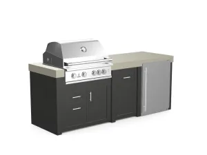 The Sullivan - 92" Outdoor Kitchen Island - Custom Design Ref: ALHVKE