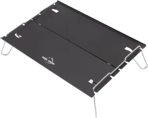 Topyond Portable Folding Table for Camping, Traveling, and Mountaineering - Lightweight Aluminum Alloy and Stainless Steel Construction - Black