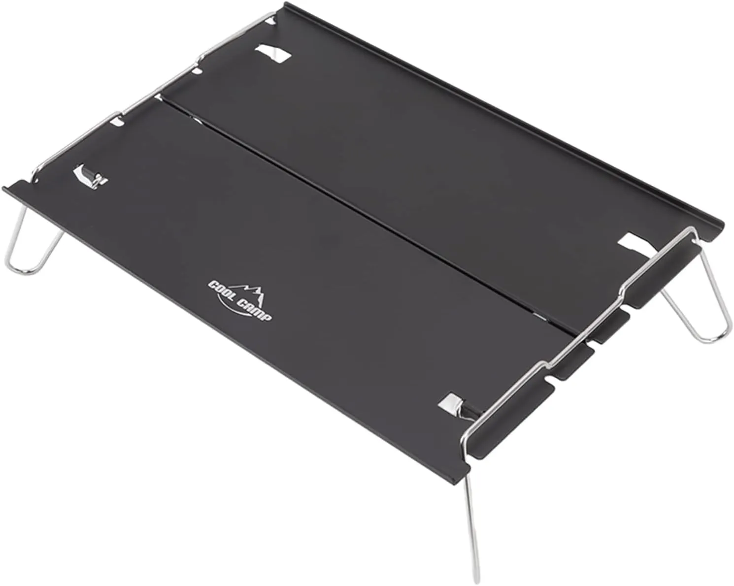 Topyond Portable Folding Table for Camping, Traveling, and Mountaineering - Lightweight Aluminum Alloy and Stainless Steel Construction - Black