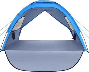 Toyvian 2191C Double Door Large Folding Beach Tent Portable Family Tent Sun Shelter Beach Umbrella for Hiking Camping Vacation (Dark Blue)