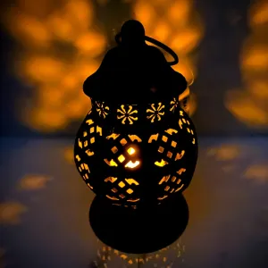 Traditional Lantern with Remote Control Flameless LED Tea Candle - Pack of 2 sets