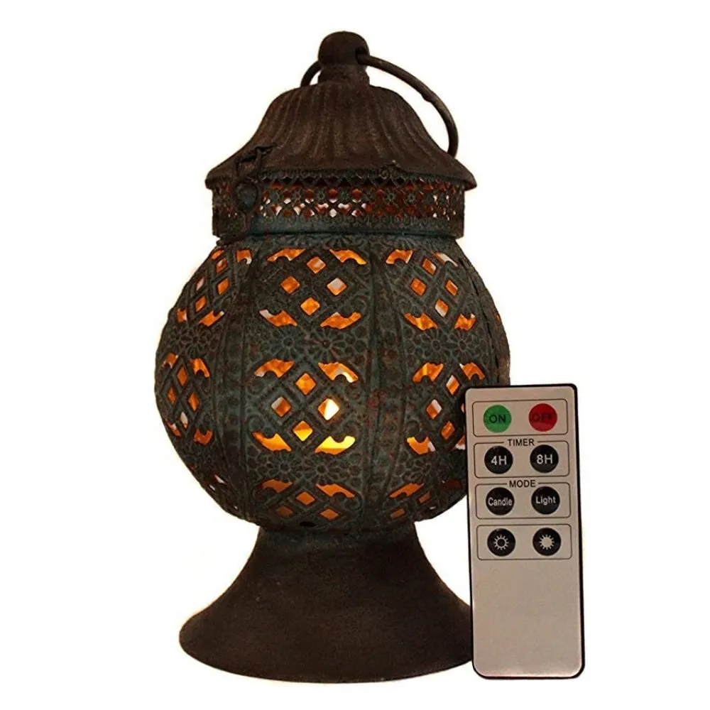 Traditional Lantern with Remote Control Flameless LED Tea Candle - Pack of 2 sets