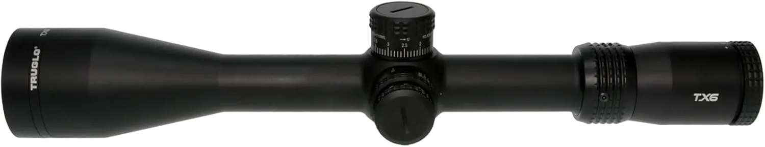 TRUGLO TX6 FFP Tactical Hunting Shooting Durable Waterproof Fogproof Shock Resistant One-Piece 30mm Aluminum Tube Illuminated MRAD Mil-Dot Reticle Riflescope | 3" Sunshade Included