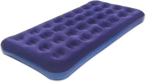 Twin Size Air Mattress for Inflatable - Portable Blue Blow Up Mattresses with Flocked top - Single Foldable Air Bed for Tent Camping Home Travel Backpacking