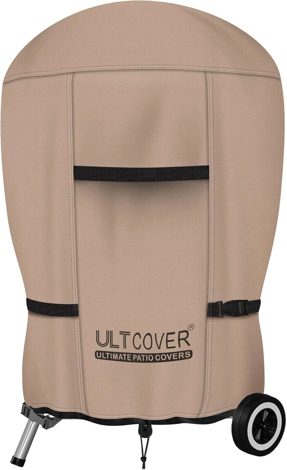 ULTCOVER Outdoor Waterproof Charcoal Kettle Grill Cover for Most 22 inch Round Smoker Size Up to 28” Dia x 35” H