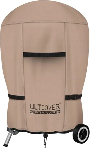 ULTCOVER Outdoor Waterproof Charcoal Kettle Grill Cover for Most 22 inch Round Smoker Size Up to 28” Dia x 35” H