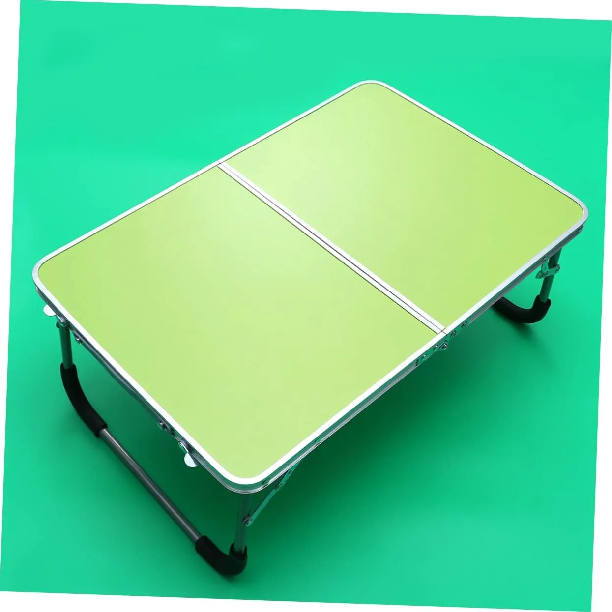 Ultra-Light Folding Table Portable Aluminium Alloy BBQ Desk for Camping Travel Outdoor Indoor Use Easy to Clean No Tools Required for Picnics Beach Parties Green