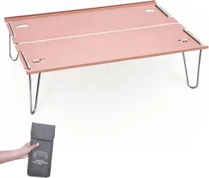 Ultralight Mini Folding Camping Table, Portable Outdoor Aluminum Alloy Compact Table, Multipurpose BBQ Coffee Table with Storage Bag for Camping Fishing Picnic