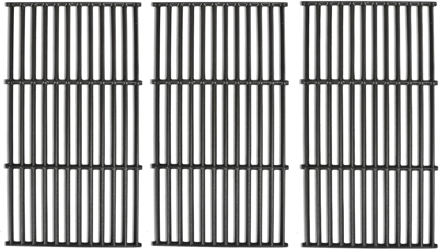 Uniflasy Cast Iron Grill Grate fit Chargriller 1733 Smokin' Champ Charcoal Grill Horizontal Smoker Grates,Cooking grate Replacement Parts for Chargriller Set of 3
