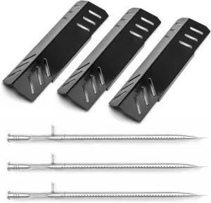 Uniflasy Grill Replacement Parts for Pit Boss Memphis Ultimate 4-in-1 Combo Grill, Stainless Steel Burner, Porcelain Steel Heat Plate,for Pit Boss Smoker and Charcoal Grills
