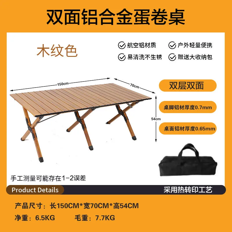 Upgrade Aluminum Alloy Folding Camping Table Portable Outdoor Picnic Table for Camping, Hiking and Picnic