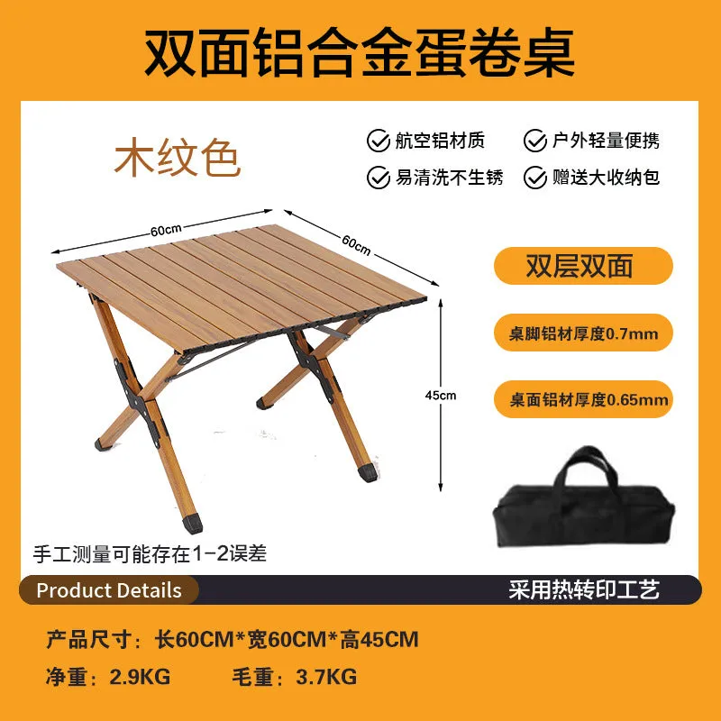 Upgrade Aluminum Alloy Folding Camping Table Portable Outdoor Picnic Table for Camping, Hiking and Picnic