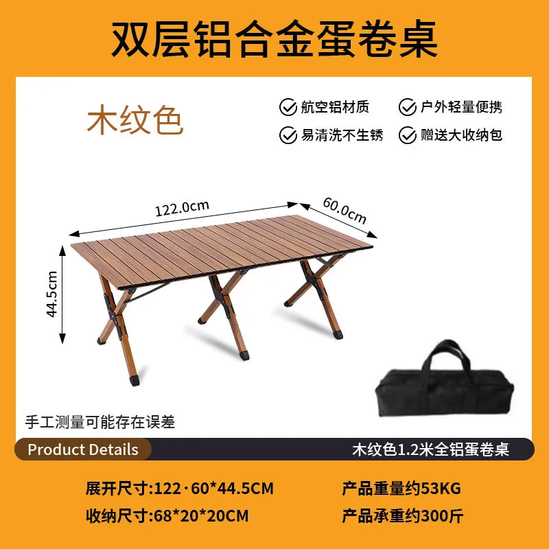Upgrade Aluminum Alloy Folding Camping Table Portable Outdoor Picnic Table for Camping, Hiking and Picnic