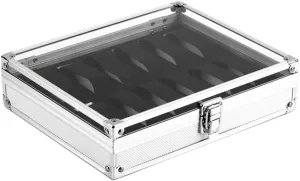 Useful Aluminium Watches Box 12 Grid Slots Jewelry Watches Display Storage Box Square Case Suede Inside Rectangle Watch Holderc