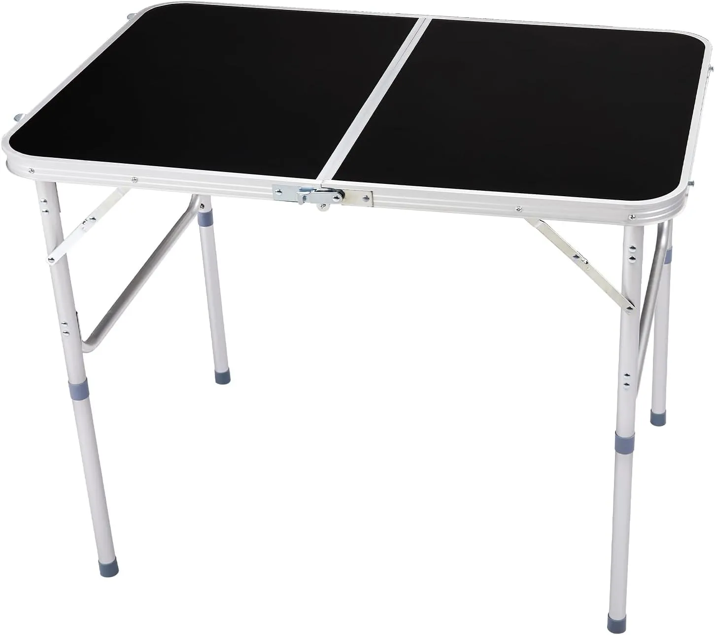 Vasitelan Folding Portable Camping Table, Outdoor Dining Picnic Table for Grill, DJ, BBQ, Dining, Picnic, Cooking, Beach, Garden (Black, 3 FT)