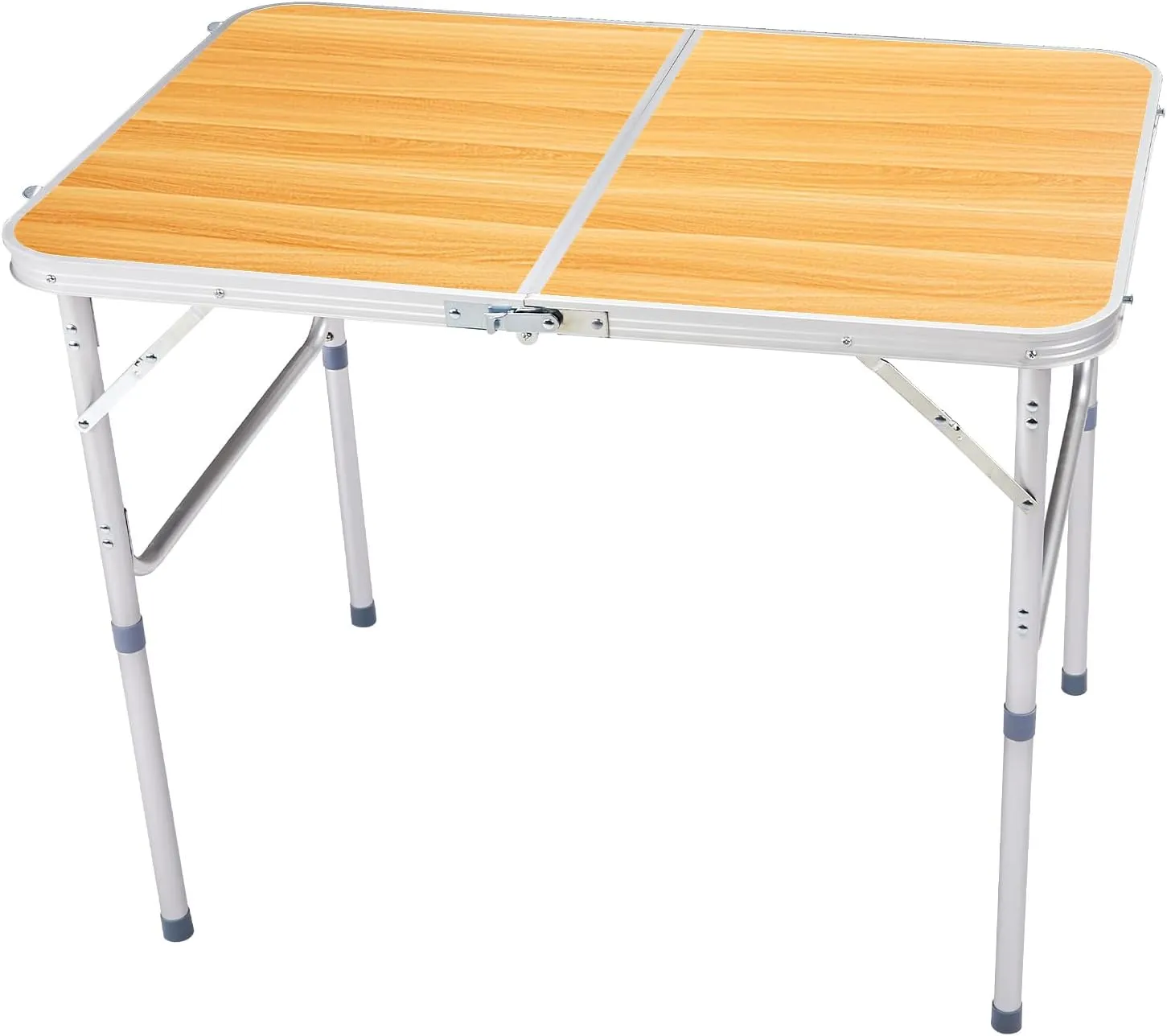 Vasitelan Folding Portable Camping Table, Outdoor Dining Picnic Table for Grill, DJ, BBQ, Dining, Picnic, Cooking, Beach, Garden (Wood Color, 3 FT)