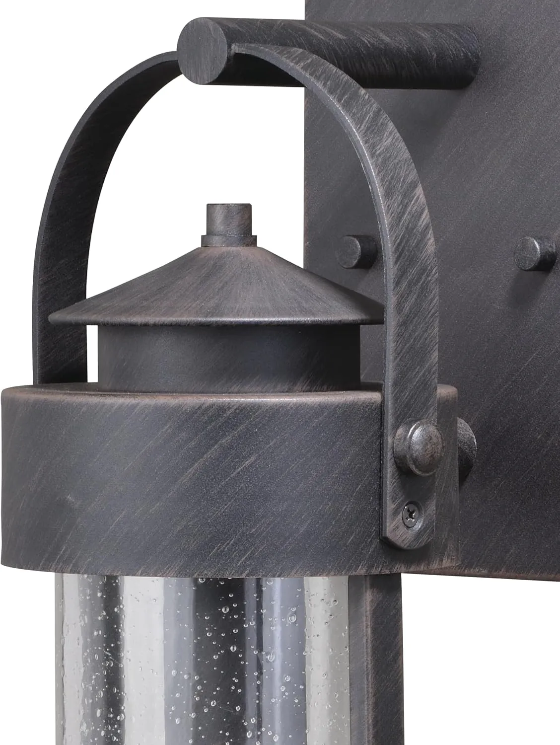 VAXCEL Cumberland 1 Light Dusk to Dawn Bronze Rustic Outdoor Wall Lantern Clear Glass