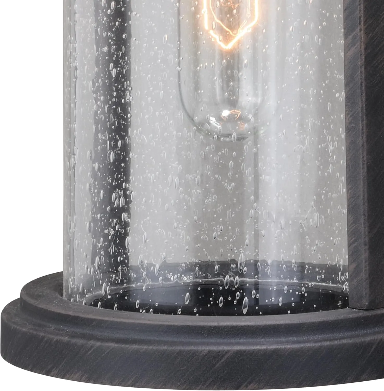 VAXCEL Cumberland 1 Light Dusk to Dawn Bronze Rustic Outdoor Wall Lantern Clear Glass
