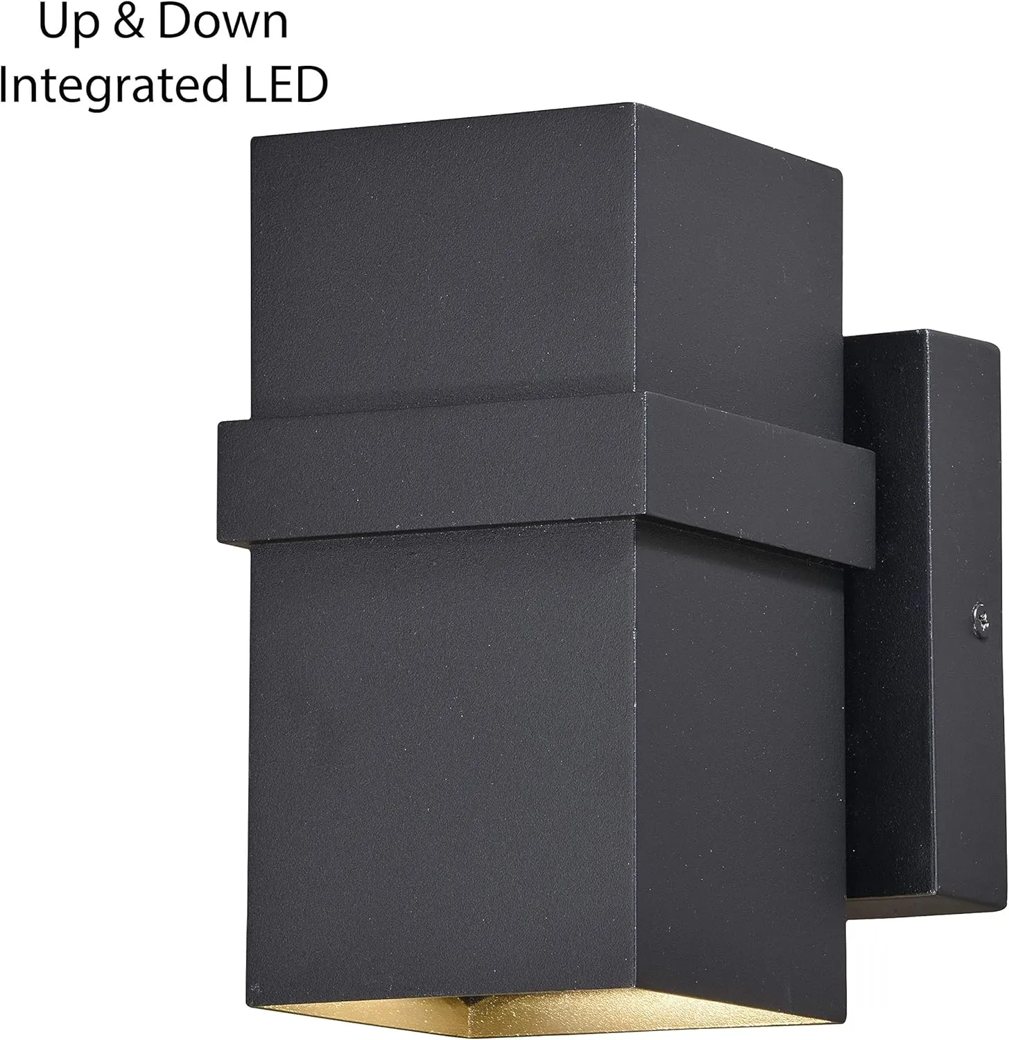 VAXCEL Lavage Aluminum 2 Light LED Black Rectangle Outdoor Wall Lantern