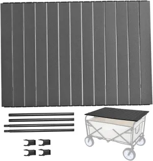 Wagon Table Top Attachment, 30x22 Collapsible Wagon Table Top Aluminum Alloy, Black for Home