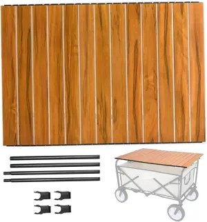Wagon Table Top Attachment, 30x22 Collapsible Wagon Table Top Aluminum Alloy, Wood Grain for Home