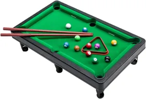 Wakauto 1Set Mini Pool Table for Portable Billiards Game Set Durable Leisure Tabletop Plaything for Family Fun Birthday Present for Boys Enhances Hand Eye Coordination