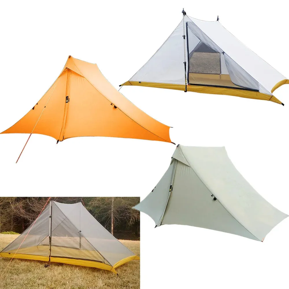 Waterproof 2-Person Rodless Tent - Professional 20D Silnylon Ultralight 4-Season Camping Tent