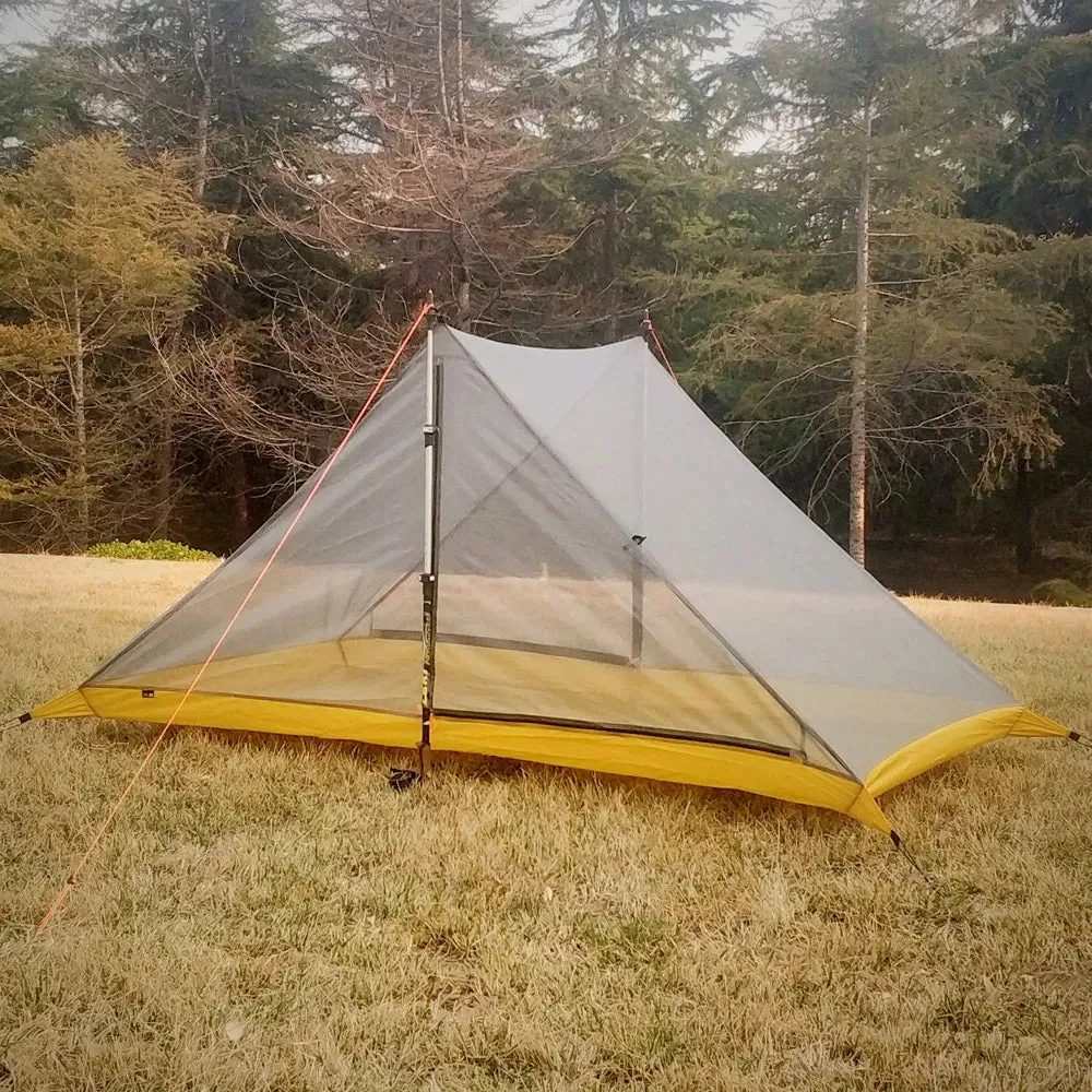 Waterproof 2-Person Rodless Tent - Professional 20D Silnylon Ultralight 4-Season Camping Tent