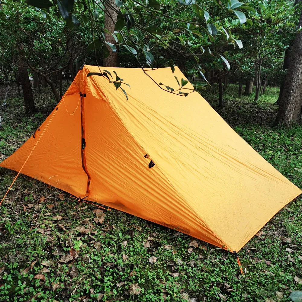 Waterproof 2-Person Rodless Tent - Professional 20D Silnylon Ultralight 4-Season Camping Tent