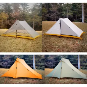 Waterproof 2-Person Rodless Tent - Professional 20D Silnylon Ultralight 4-Season Camping Tent