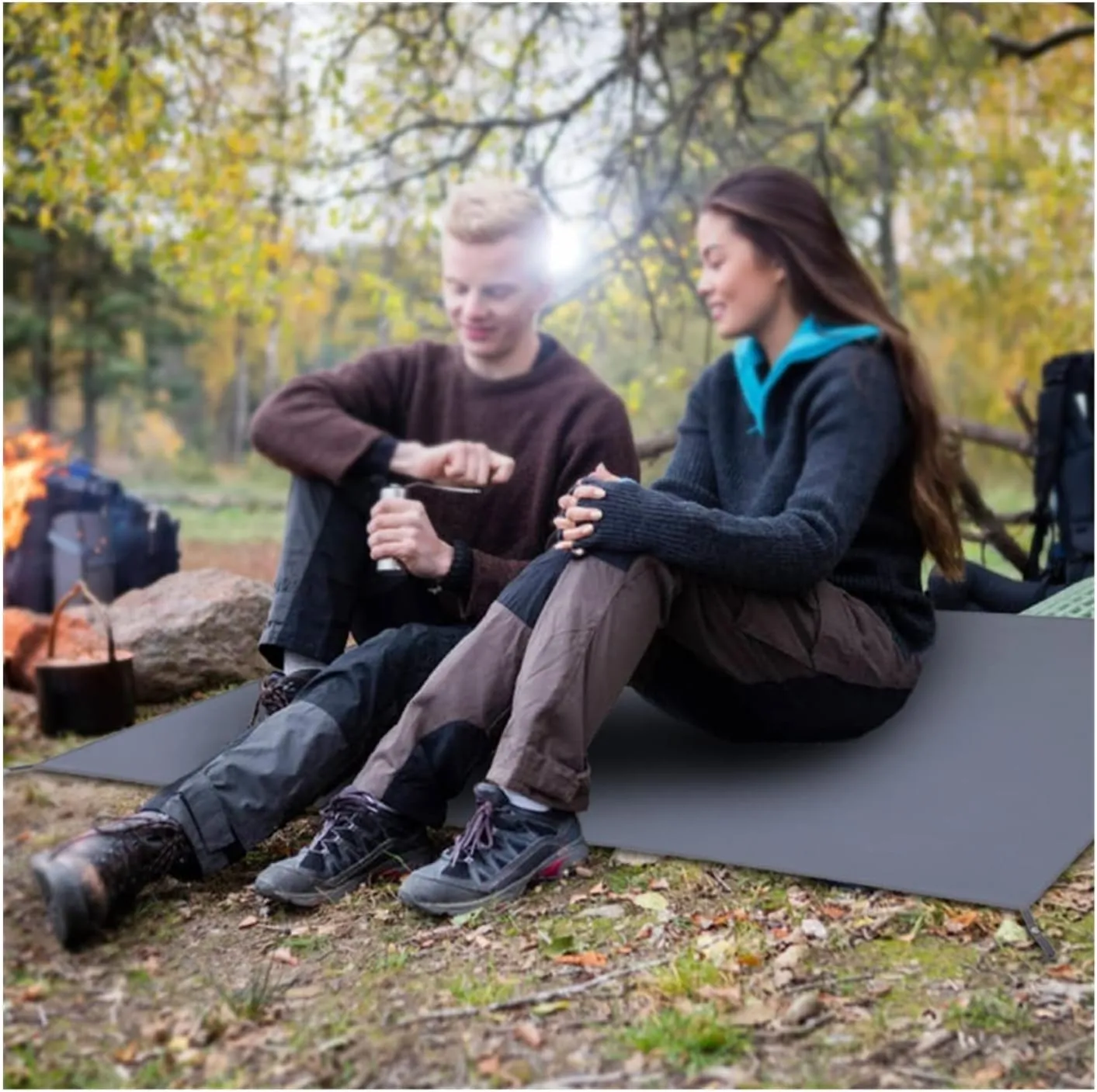 Watertight Camping Tarp Thicken Picnic Mat Durable Beach Pad Multifunctional Tent Footprint Sun Canopy Ground Sheet for Hiking (Color : /, Size : L)