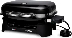 Weber Lumin Outdoor Electric Barbecue Grill, Black - Great Small Spaces such as Patios, Balconies, and Decks, Portable and Convenient