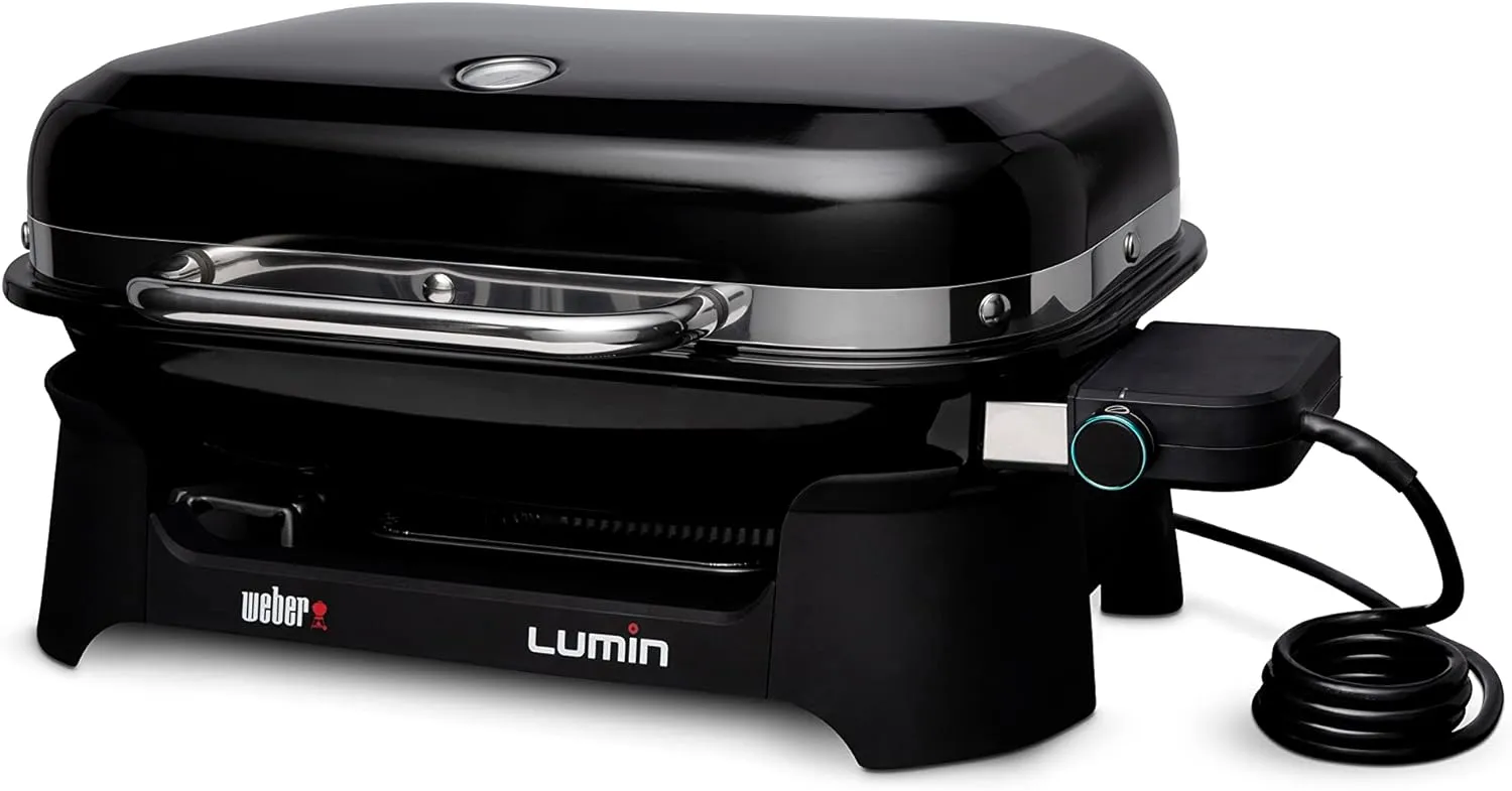 Weber Lumin Outdoor Electric Barbecue Grill, Black - Great Small Spaces such as Patios, Balconies, and Decks, Portable and Convenient