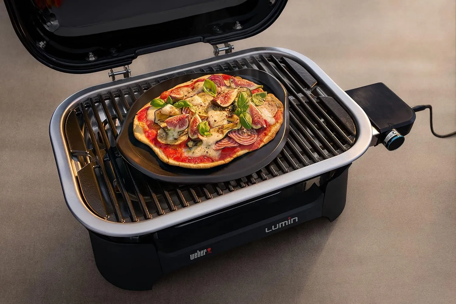 Weber Lumin Outdoor Electric Barbecue Grill, Black - Great Small Spaces such as Patios, Balconies, and Decks, Portable and Convenient