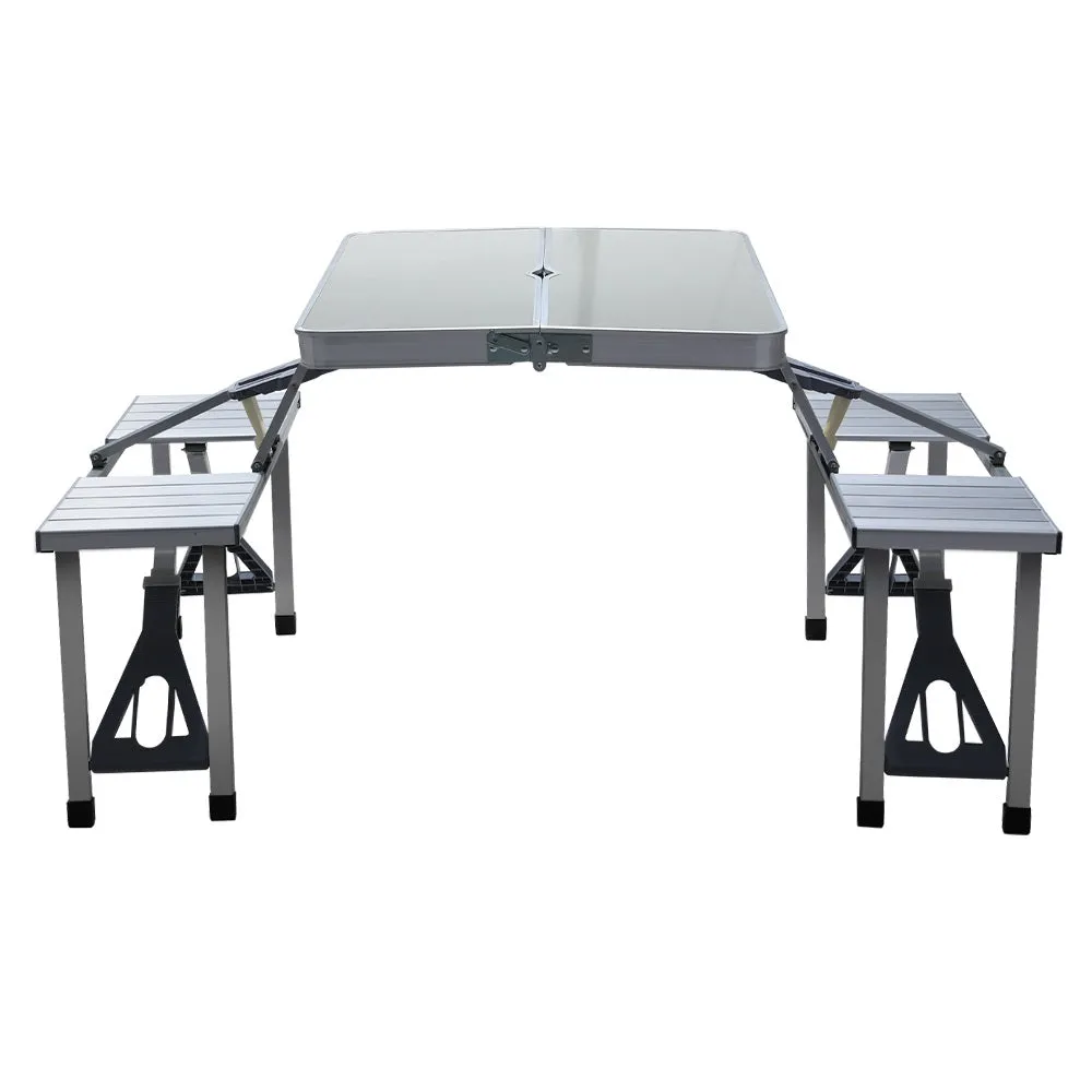 Weisshorn Camping Table with Chairs Folding Outdoor Picnic Beach BBQ 85CM