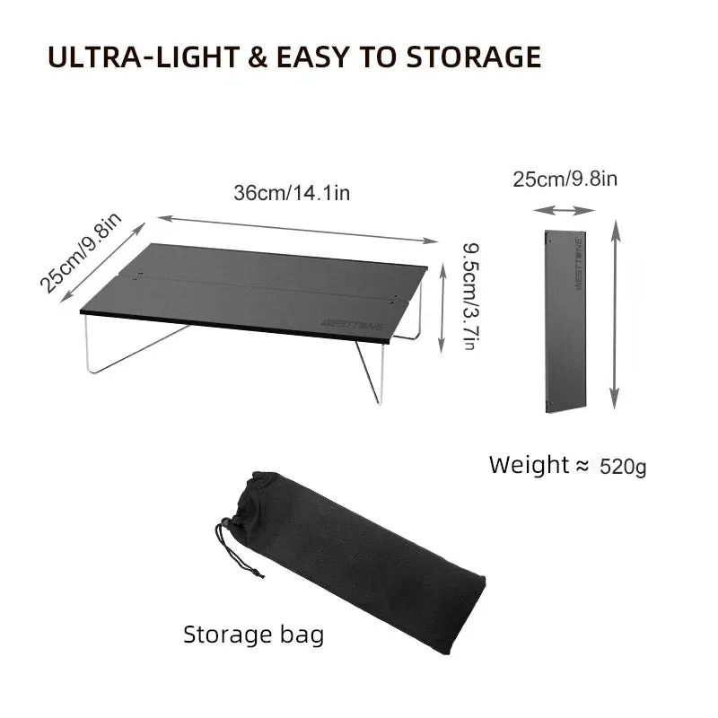WEST TUNE Pop-Up Outdoor Mini Portable Folding Table for Camping