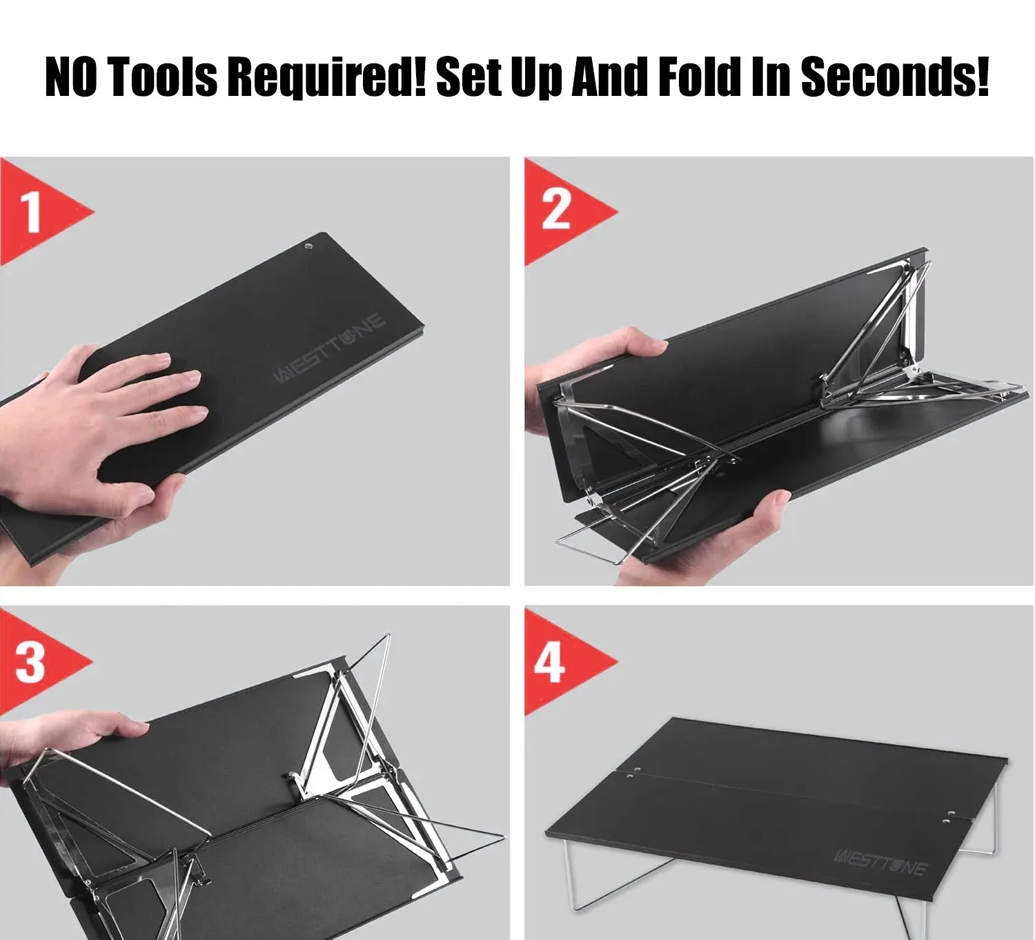 WEST TUNE Pop-Up Outdoor Mini Portable Folding Table for Camping