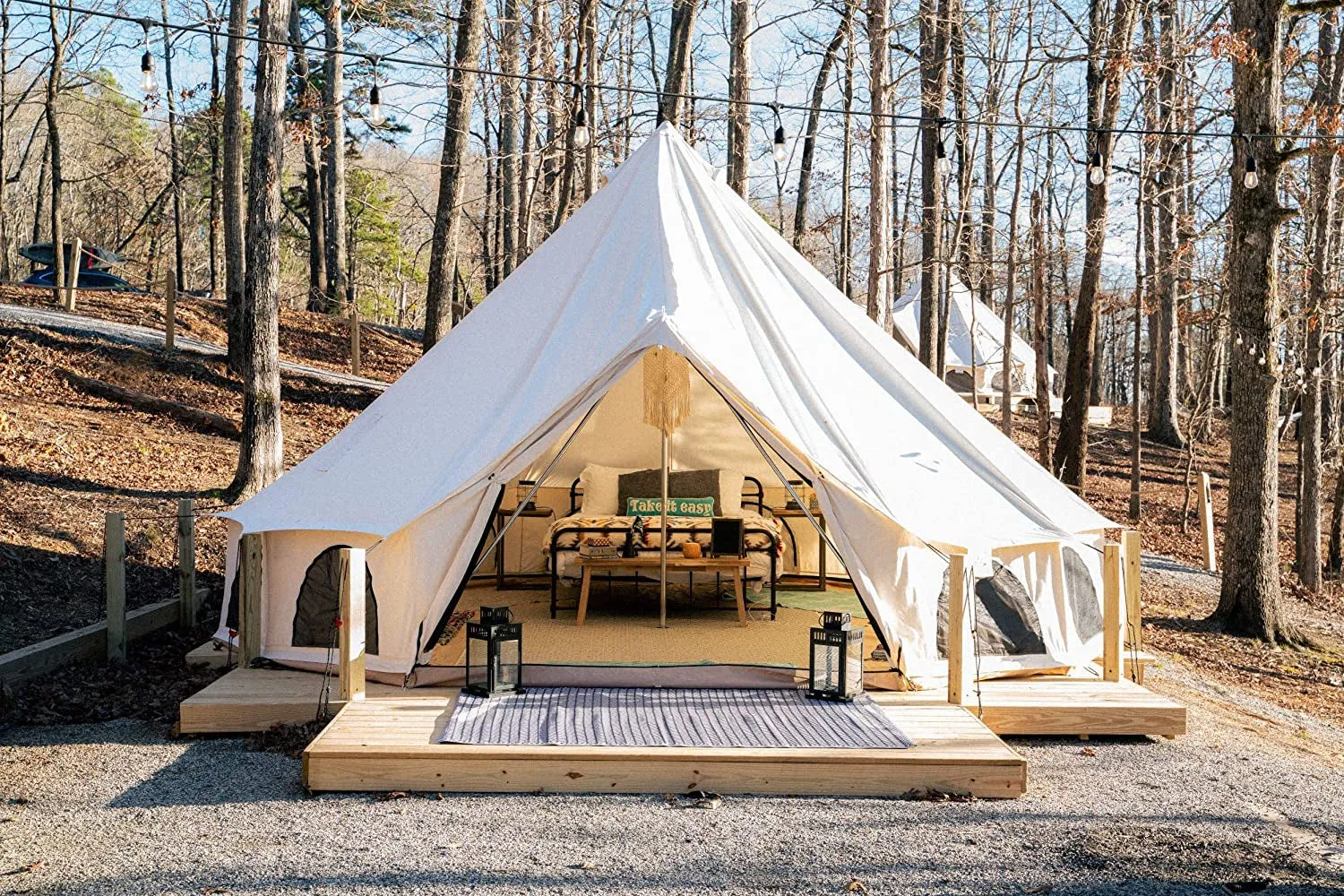 WHITEDUCK Avalon Canvas Bell Tent - Luxury All Season Tent for Camping & Glamping Made from Premium & Breathable 100% Cotton Canvas W/Stove Jack, Mesh