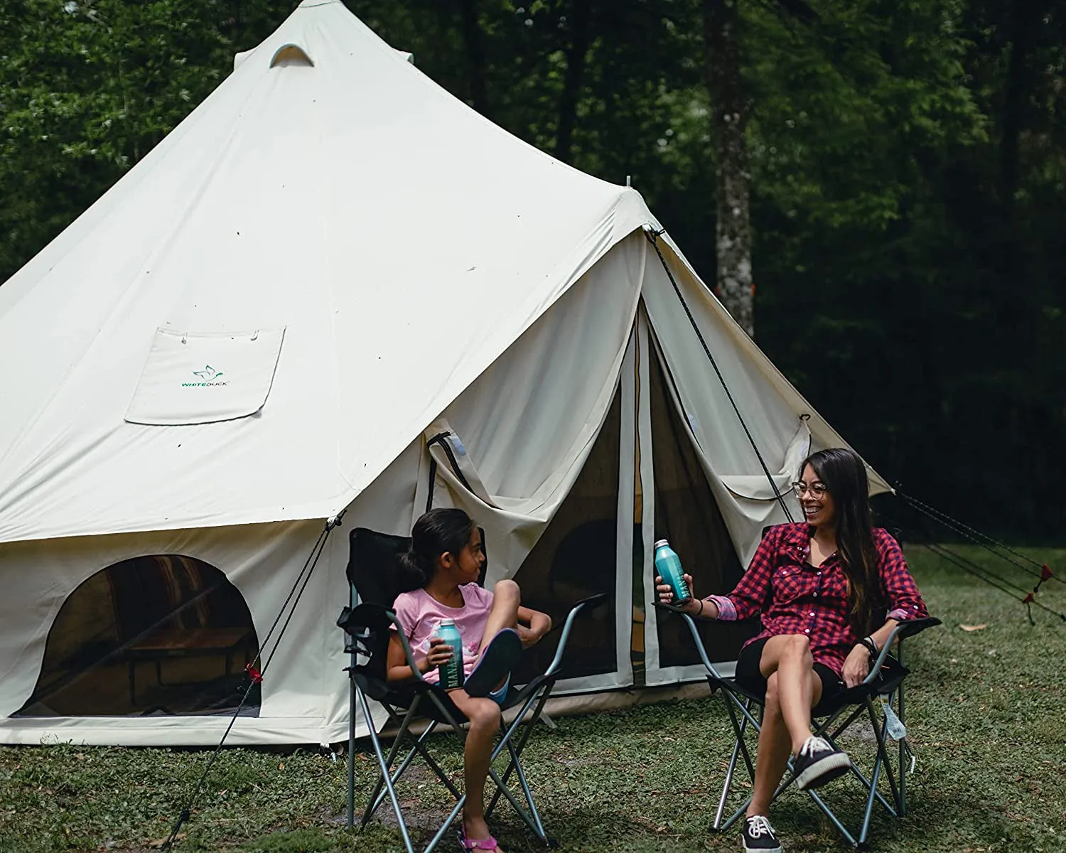 WHITEDUCK Avalon Canvas Bell Tent - Luxury All Season Tent for Camping & Glamping Made from Premium & Breathable 100% Cotton Canvas W/Stove Jack, Mesh