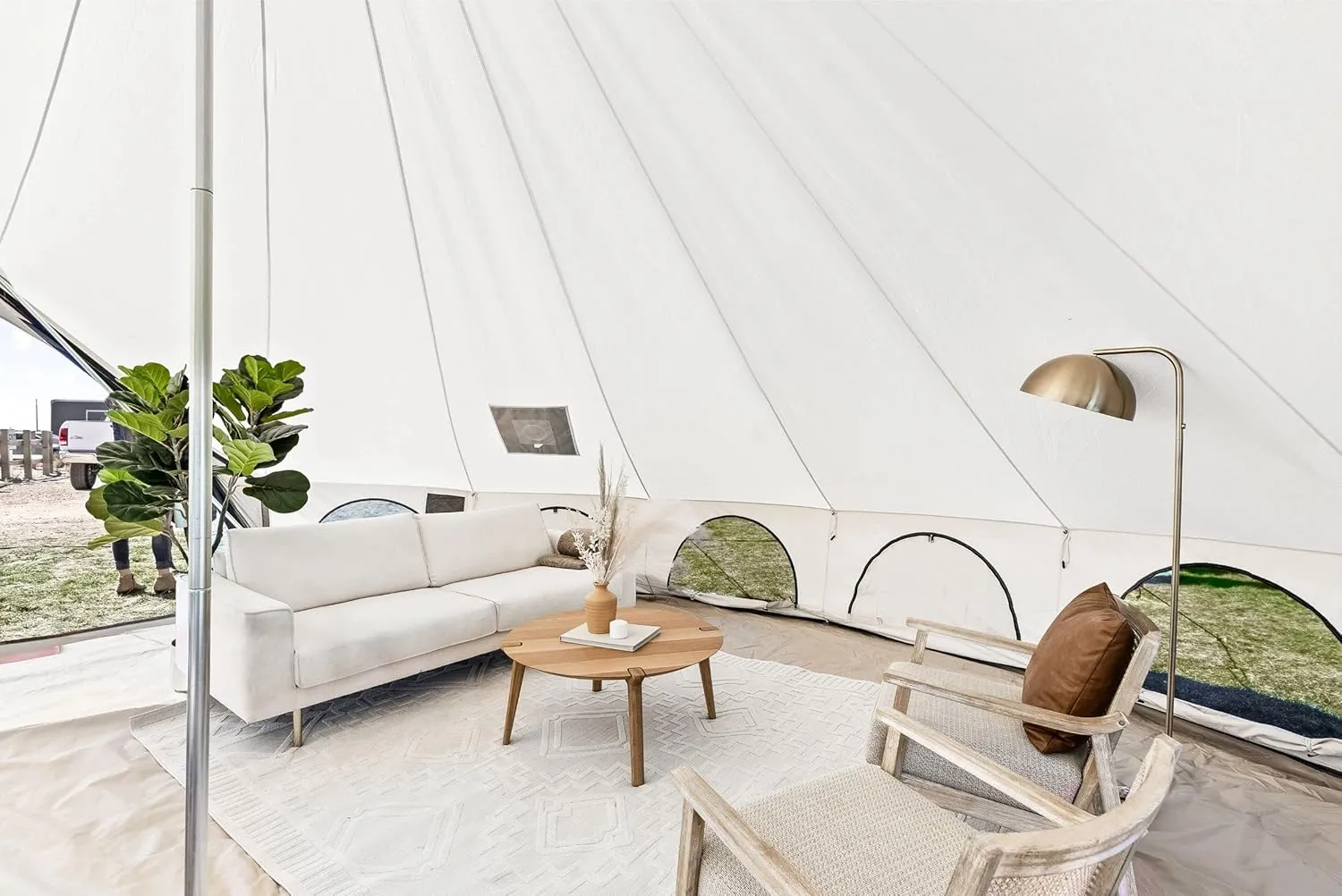 WHITEDUCK Avalon Optimus Canvas Bell Tent 23' (7M)- Luxury All Season Tent for Camping & Glamping Made from Premium & Breathable 100% Cotton Canvas w/Stove Jack, Mesh