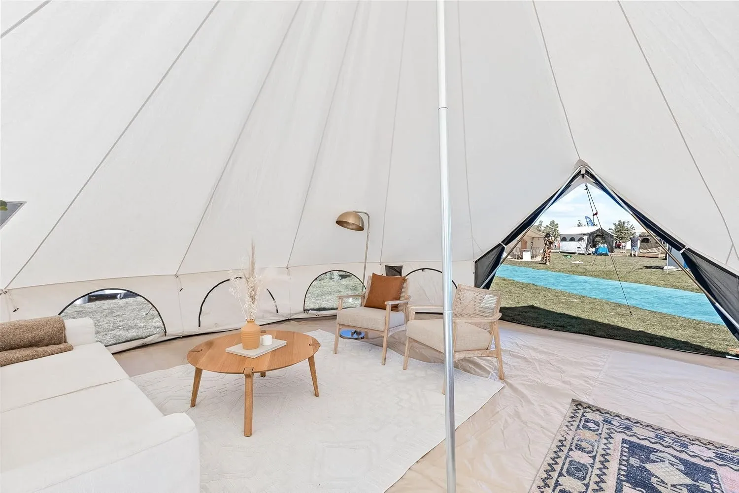 WHITEDUCK Avalon Optimus Canvas Bell Tent 23' (7M)- Luxury All Season Tent for Camping & Glamping Made from Premium & Breathable 100% Cotton Canvas w/Stove Jack, Mesh