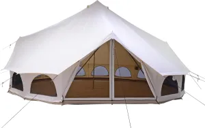 WHITEDUCK Avalon Optimus Canvas Bell Tent 23' (7M)- Luxury All Season Tent for Camping & Glamping Made from Premium & Breathable 100% Cotton Canvas w/Stove Jack, Mesh