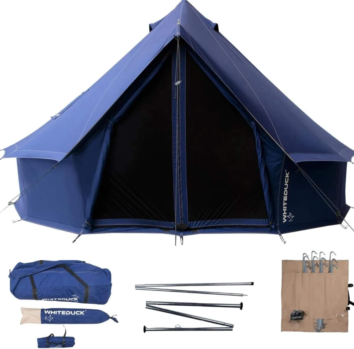 WHITEDUCK Regatta Canvas Bell Tent - w/StoveJack, Waterproof, 4 Season Luxury Camping and Glamping Yurt Tent Outdoor