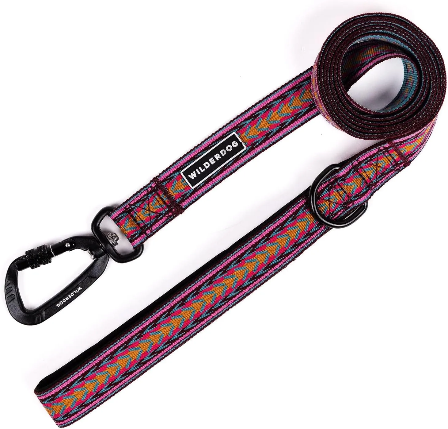 Wilderdog Ultralight Leash Series for Dogs 6 ft Long and Only 3.75 oz with swiveling, Locking Carabiner Attachment and Lightly Padded Handle with D-Ring - Daybreak