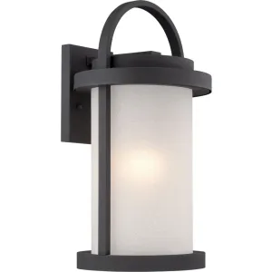 Willis Textured Black LED Outdoor Wall Lantern