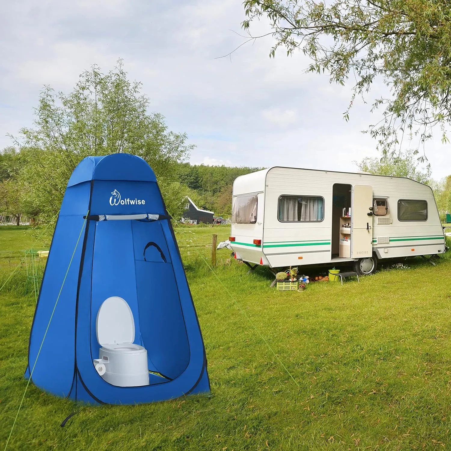 WolfWise Pop Up Privacy Shower Tent Portable Outdoor Sun Shelter Camp Toilet Changing Dressing Room